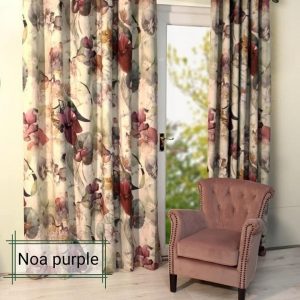 Noa purple readymade curtain